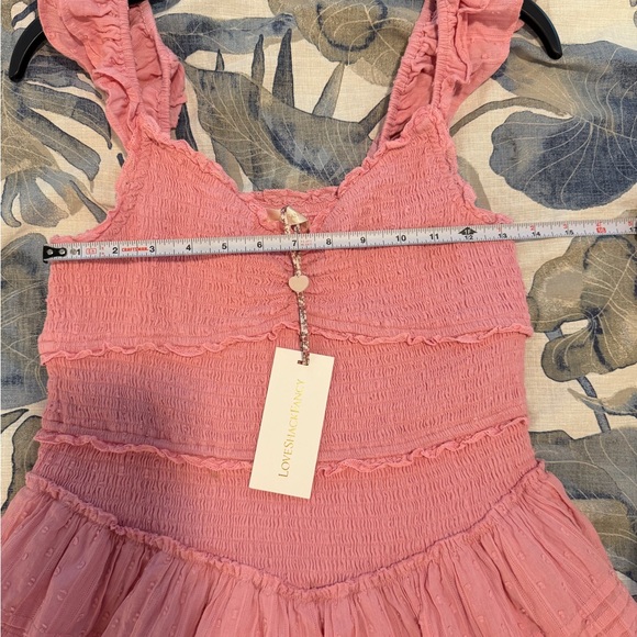 *NWT* LoveShackFancy Lovine Cotton Smocked Mini Dress - Picture 4 of 10